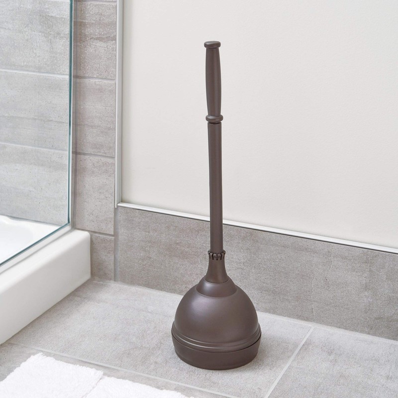 iDesign Kent Plastic Plunger with Cover Set for Master, Guest,