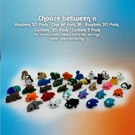 Mini pack, 3D printed items random pack or choice with optional container - Container: Panda, Amount: Custom 20 pack - Please list when purchasing