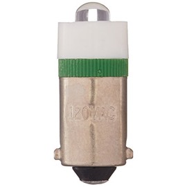 Eiko LED-120-MB-G T3-1/4 BA9S Halogen Bulb, 110-130 VAC, Green