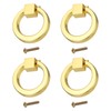 PATIKIL 4Pack Drawer Ring Pull Handles, 1.57" Zinc Alloy Hole