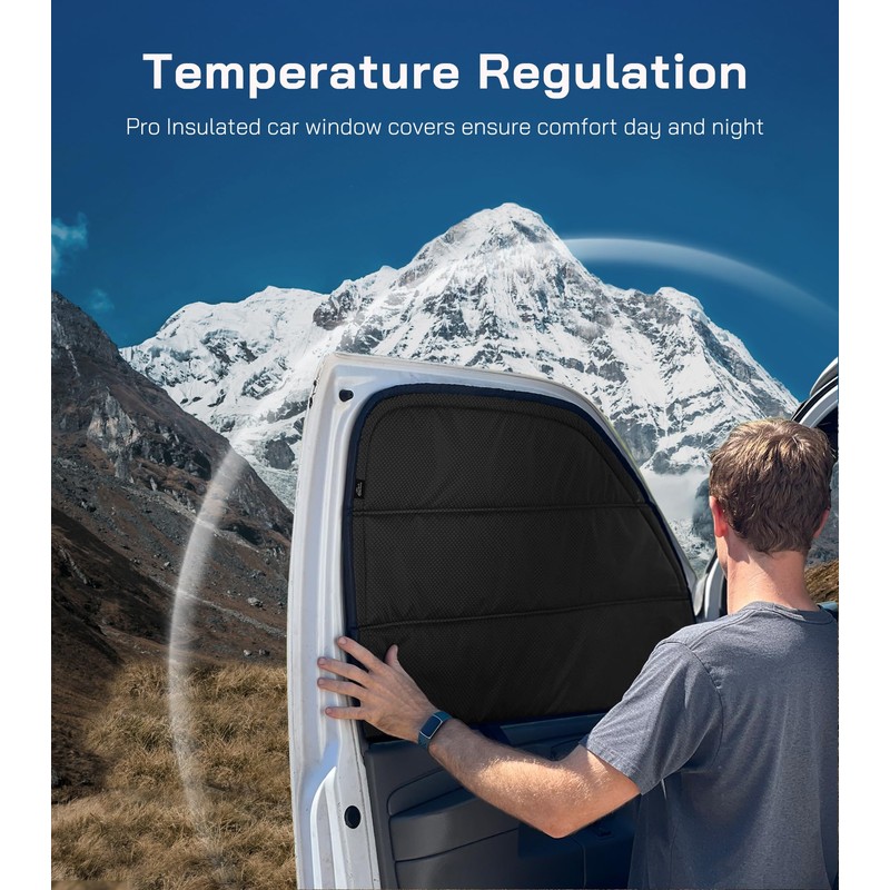 VANNCAMP Windshield Cover for Ram Promaster Van,2014-2026,Insulated Blackout Foldable Windshield