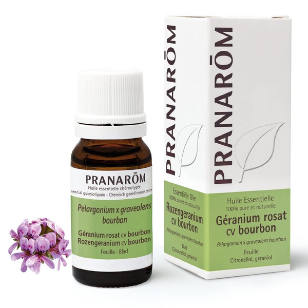 Pranarôm - Géranium Rosat Cv Bourbon Huile Essentielle - Pelargonium x graveolens bourbon - Feuille - HECT 10 ml