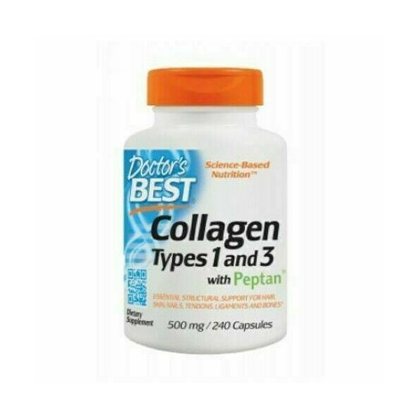 Collagen Types 1and 3 with Peptan 240 caps 500 mg