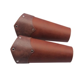 Leather Gauntlet Wristband Wrist Armor Leather Bracers Medieval Vambrace Archery Bracers Viking Arm Guards for Men Women 2PCS, Viking Gauntlet, Large