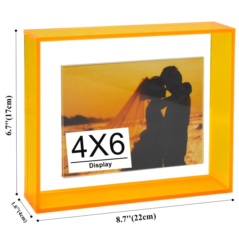 4x6 Picture Frame, Acrylic Magnetic Picture Frame Wall Mount Tabletop