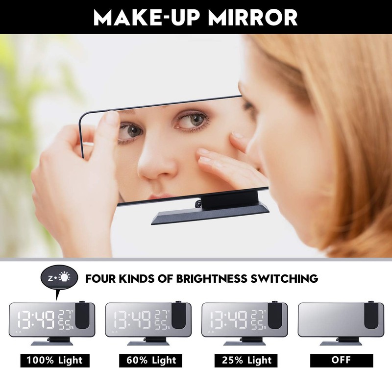 DollaTek Radio projection alarm clock LED large screen display temperature