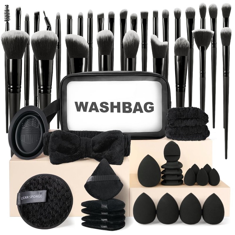Lukovee Set de Brochas de Maquillaje, 56 Piezas Kabuki Profesional