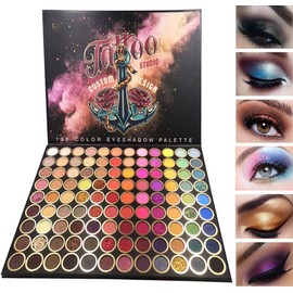 108 Color Professional Eyeshadow Palette, Matte Glitter Color Eyeshadow, High Pigment Waterproof Long-lasting Nude Palette Eye Makeup Set