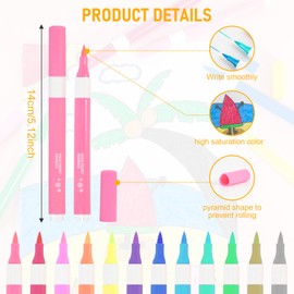 Marte Vanci Face Paint Marker 12 Color Washable Body Paint Markers Temporary Tattoo Marker for Skin Water-Based Acrylic Paint Pens Brush Tip Art Pen for Body Paint Nail Ceramic Glass