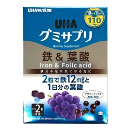 UHA味覚糖 グミサプリ 鉄＆葉酸 アサイーミックス 110日分 220粒