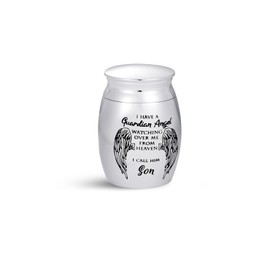 SBI Jewelry Son Small Cremation Urn for Human Ashes Holder Guardian Angel Mother Father Daddy Memorial Keepsake Holder 10ml Stainless Steel Funeral