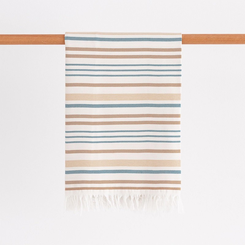 GAMUSI Fouta Pareo Beach Towel Light Stripes 90 x 180