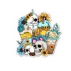 Skull Flowers and Coffee Skeleton Boho Sticker