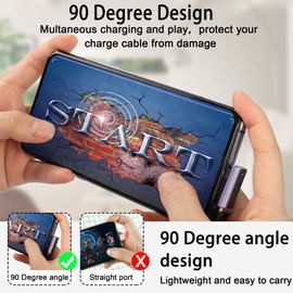 QIANRENON USB 4.0 C 90 Degree Angle Adapter 240 W 40 Gbps Type C 4.0 Male to Female Right Angle Connection, LED Display, Support 8K Audio/Video Transmission, 2 Pieces (Vertical Bend)