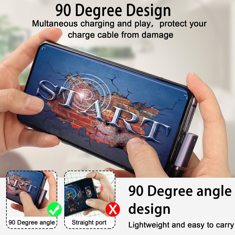 QIANRENON USB 4.0 C 90 Degree Angle Adapter 240 W