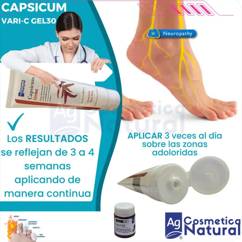 Pack Crema con Capsaicina para Neuropatía Diabética y Varic-Gel