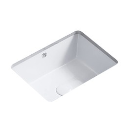 KINGWONG Small Undermount Bathroom Sinks Rectangular 16 Inch Bathroom Vanity Sink White Porcelain Vessel Sink Cabinet 15.75" x 11.82" Ceramic Wash Basin Sink With Overflow Tiny Lavamanos Para Baños