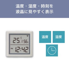 Rattock System, Smart Thermometer/Hygrometer, Digital Clock Included, Smalia Smart Remote Control, Remote Control, Remote Temperature and Humidity Check, Air Conditioner Automatic Operation, Graph