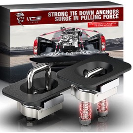 MZS Tie Down Anchors, All Metal Retractable D-Ring Compatible with Ram / F150 / Silverado/Sierra / /F250 F350/ Ranger - 4000 LBS Capacity - Top Side of 2