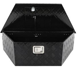 SCITOO 39inch Heavy Duty Truck Bed Tool Box Chest Box Trailer Tongue Box for Pick Up Truck Bed RV Trailer Black Trapezoid Truck Bed Storage with Lock and Keys