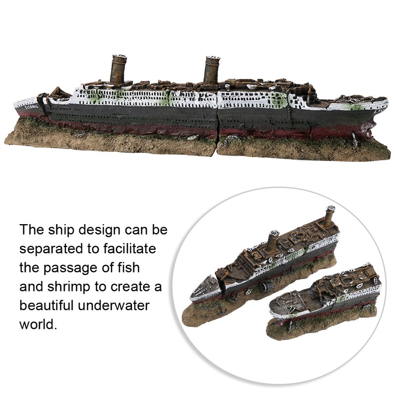 Titanic Lost Wrecked Boat Ship Aquarium Decoration Ornament wreck ornaments