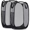 Collapsible Mesh Pop Up Laundry Hamper with Handles & Side