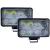 2 Faros Rectangulares con 8 Leds 32 Watts Luz Blanca