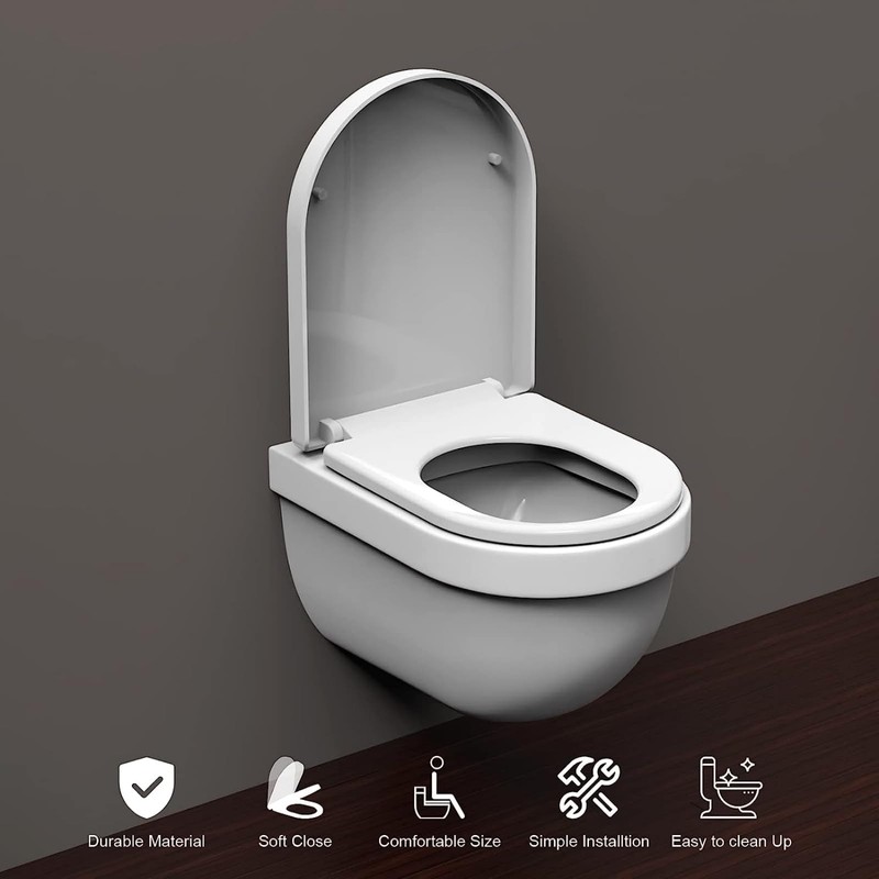 SADALAK Soft Close Quick Release Toilet Seat Elongated- Heavy Duty