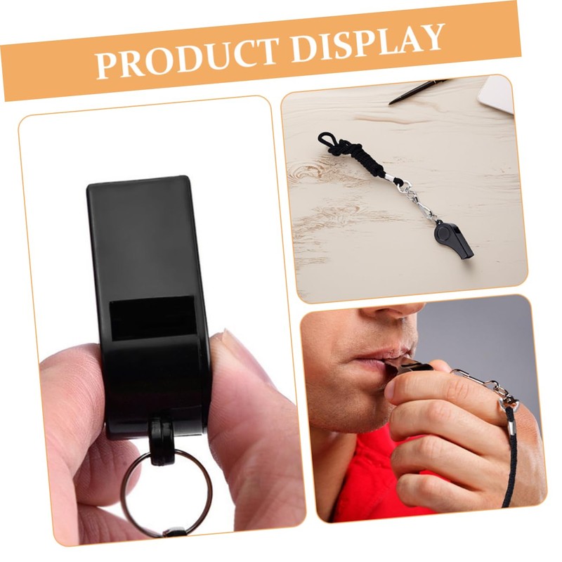 Mipcase 3PCS Plastic Whistles with Lanyard Loud Emergency Referee Whistles