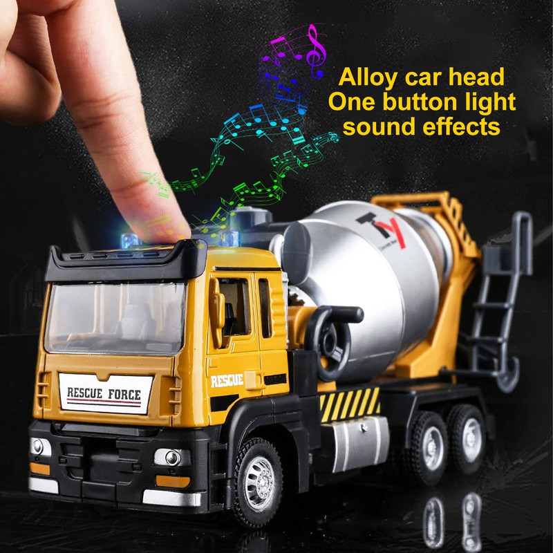 1:32 Scale Mixer Truck Toy 360 Degree Rotating Alloy Construction