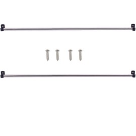 YYST Type A 16" to 39.5" Swivel End Window Curtain Sash Rod for Top & Bottom Doors & Sidelights Petite Café Sidelight Rods W Screws (Black-2)