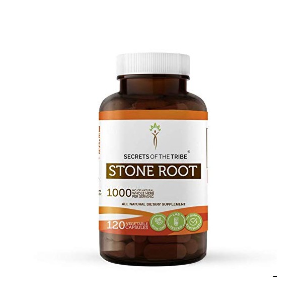 Secrets of the Tribe Stone Root 120 Capsules, 1000 mg, Responsibly farmed Stone Root (Collinsonia Canadensis) Dried Root (120 Capsules)