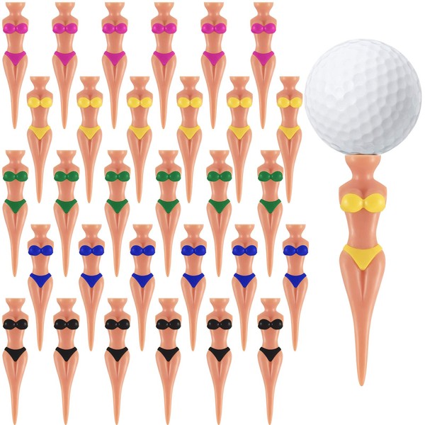 Skylety Funny Golf Tees Lady Girl Golf Tees, 76 mm/ 3 Inch Plastic Pin up Golf Tees, Home Women Golf Tees for Golf Training Accessories Uncle Father Present Men Gift Bachelor Party (30)