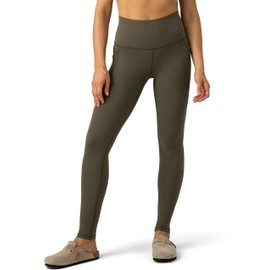 Colorfulkoala Women's Dreamlux Workout Leggings with Pockets High Waisted 28" Inseam Full Length Yoga Pants (M, Olive)