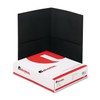Universal 56616 Two-Pocket Portfolio, Embossed Leather Grain Paper, Black, 25/Box