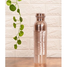 KALARATRI COPPER BOTTLE Pure Copper Water Bottle 34 Oz Copper Water Bottle - Leak Proof (34 Oz) (Without Pitambari Powder)