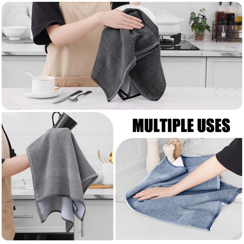 smiry Premium Kitchen Towels(18"x 28", 6 Pack), Large Cotton Dish