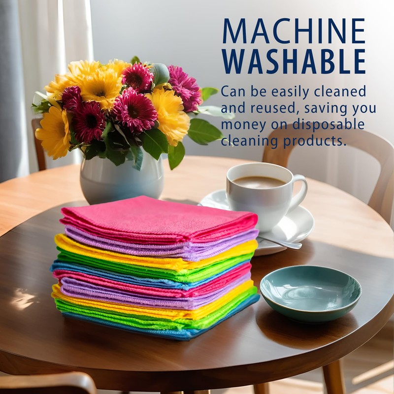 SparkleZen Microfiber Cleaning Cloth - 10 Pack Ultra Absorbent 40