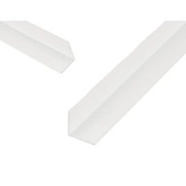 5 x siwitec PVC Angle Profile, L Profile, Plastic, White, 15 x 15 x 1.2 mm, 2 m Long, Corner Rails, Edge Protection Profile, Corner Protection Profile
