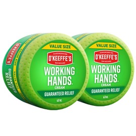 O'Keeffe's Working Hands - Crema de manos para sequedad extrema - Tarro de 6.8 oz tamaño ahorro (paquete de 2) - Cuidado reparador para manos agrietad