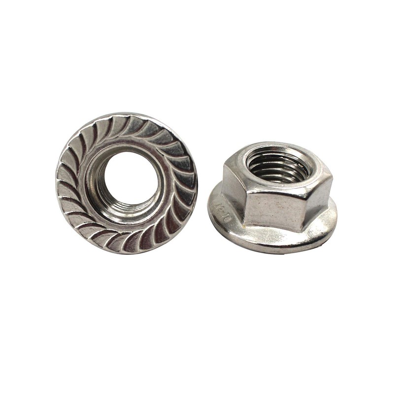 304 Stainless Steel M10 Flange Screw Nut with Floral Pattern