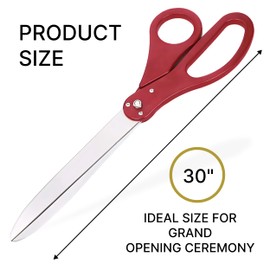 Oversized Ribbon Cutting Scissors - 30 Inch Large Red Scissors for Grand Opening Ceremonies Big Ribbon Cutting Shears For Special Events Business Opening and Inaugurations