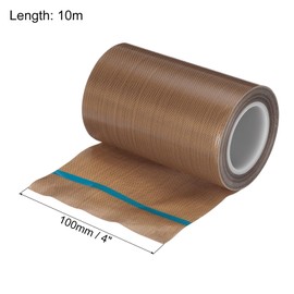 MECCANIXITY 10m/33 Feet,100mm/3.9 Inch PTFE Tape,PTFE Fabric Tape,Adhesive PTFE Film Tape for Vacuum Sealer Machine,Hand Sealers High Temperature,Brown,Pack of 2