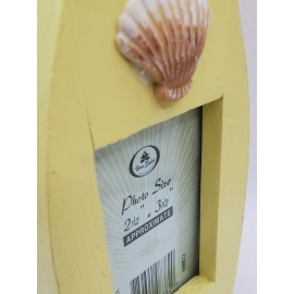Hermitage pottery Yellow 3D Rowboat Photo Picture Frame Summer Vacation 2.5 x 3.5 Photo Display
