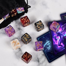 48 Pieces Tabletop Game Tools, 6 Sided Geometry Number Generators for Board Games or Collectors, Probability Tools Assorted Colors with Number Markings (Type A)