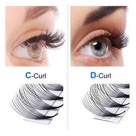 Premade Fans Eyelash Extension 12D D Curl 0.07mm Mixed Length 14-20mm Pre Fanned Russian Volume Lashes Middle Tap Volume Lash Extensions(12d-0.07-d-mix14-20)