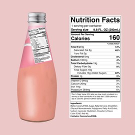 JANS - COCONUT MILK DRINK (with NATA DE COCO) STRAWBERRY 9.8 OZ (Pack of 1, Strawberry)