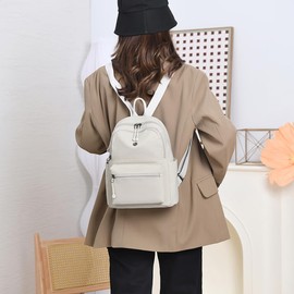YUESITE Women's Backpack Waterproof Nylon Casual School Bag Daypack Lightweight Travel Backpack Mini Backpack Elegant Lightweight Backpack Handbag for Everyday Travel School Leisure Shopping TaroPurple