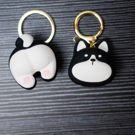 WEIGANGFANG WGF Cartoon Cute Husky Keychains Puppy Dog hip Key Rings Birthday Valentine’s Day Gift for Friends Lovers Girlfriends Boyfriends