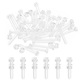 PATIKIL M4x30mm Acrylic Bolts with Hexagon Nuts, 50 Set, Transparent Decoration, DIY, Display, Lightweight Model, Handmade, Clear